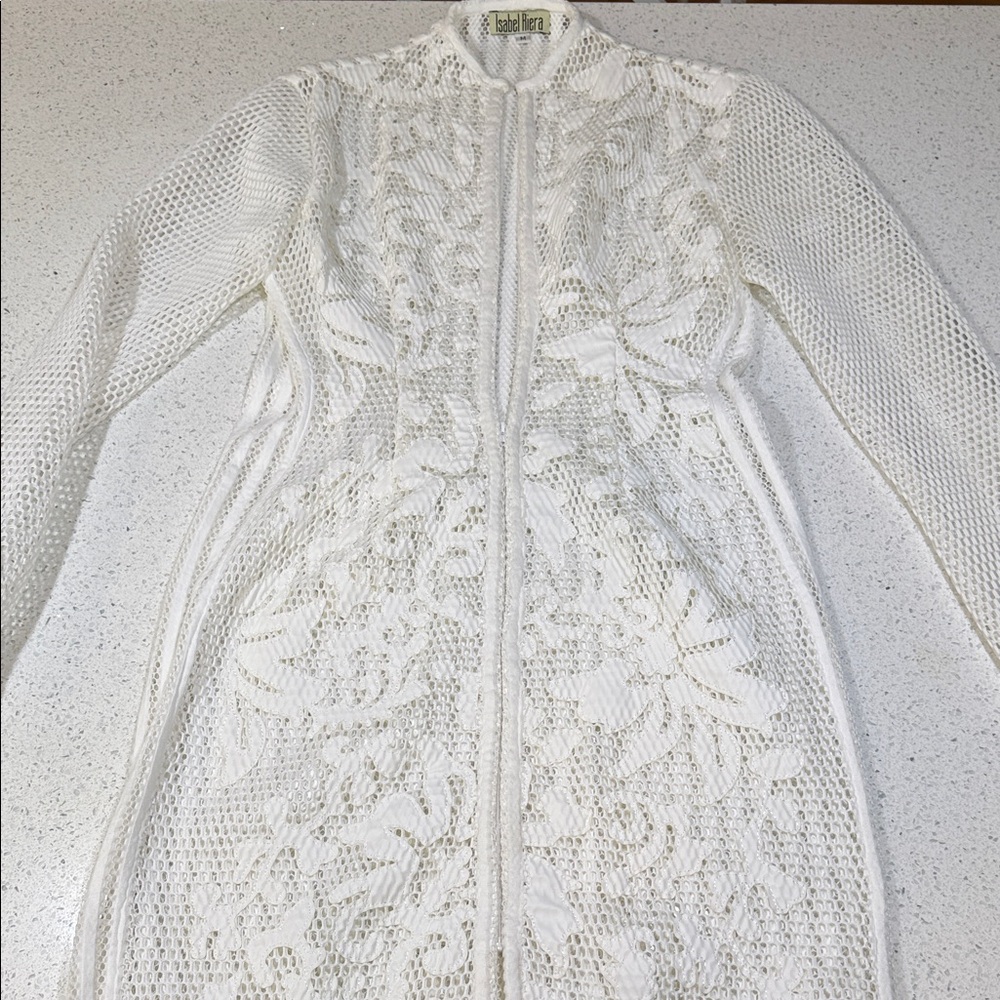 White Lace Long Sleeve beach dress